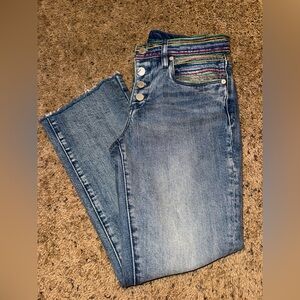 Blank NYC “The Varick” Rainbow Stitch High Rise Flare Jeans Size 26